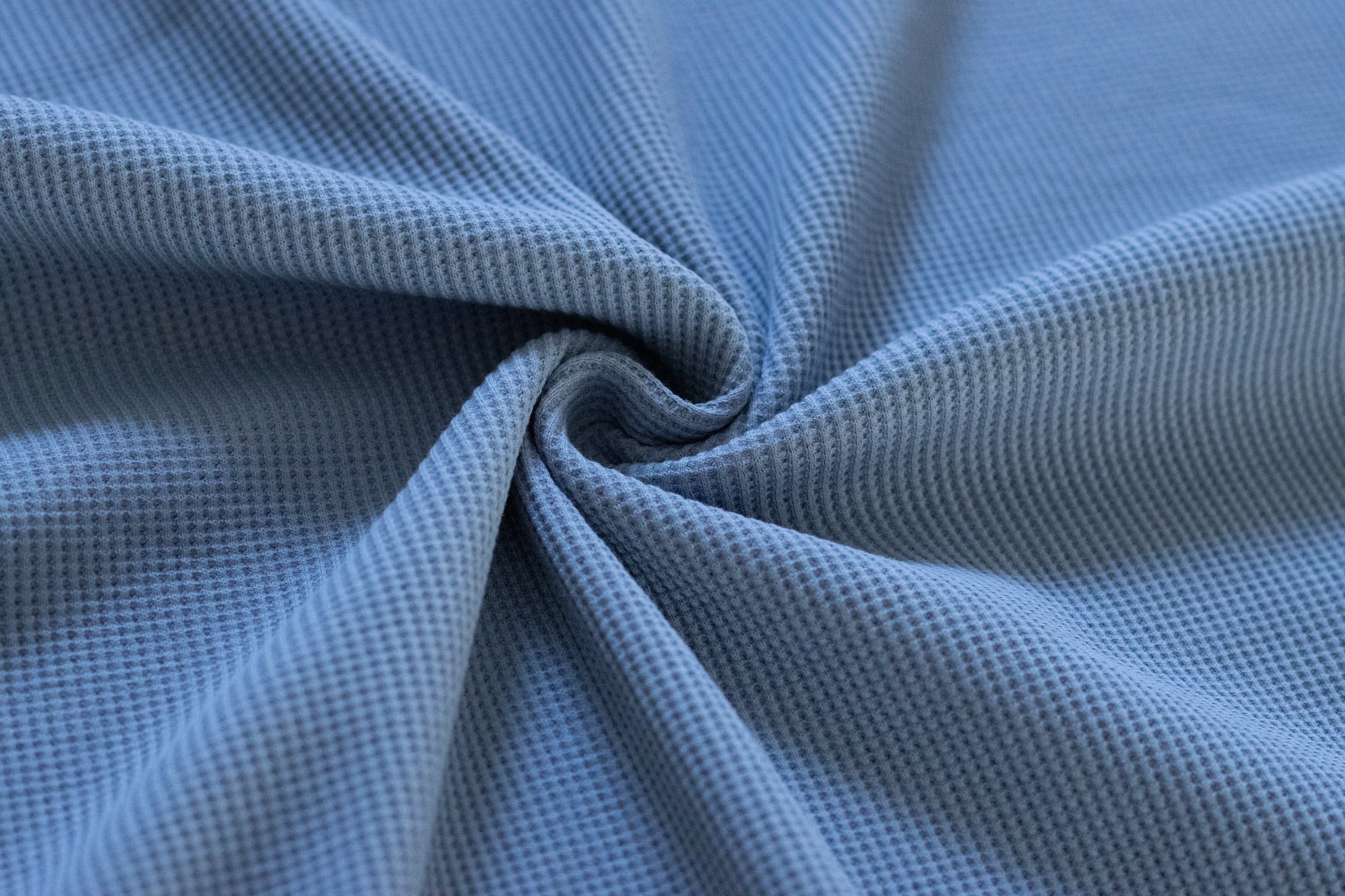 Waffelstrick Jersey - Blau