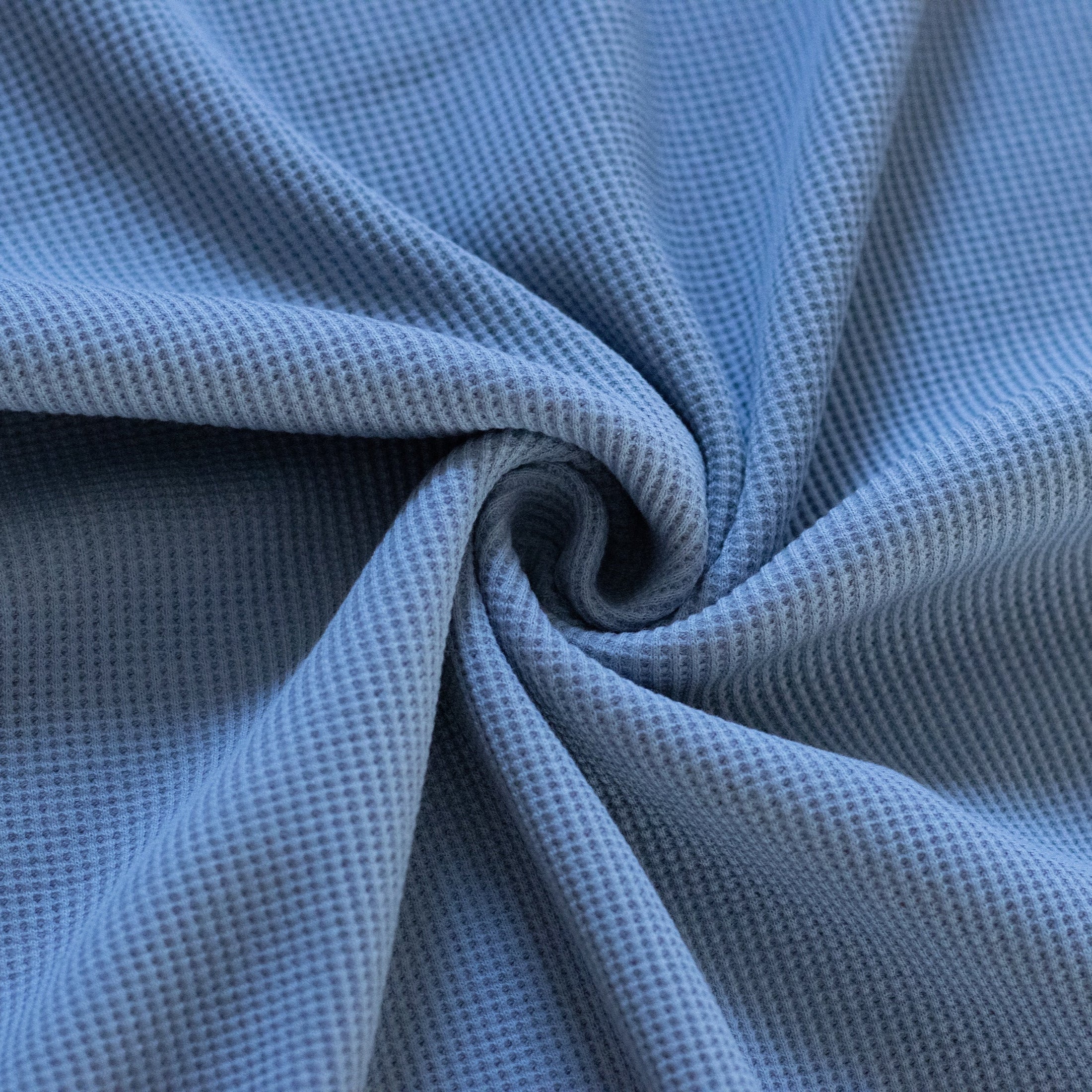 Waffelstrick Jersey - Blau