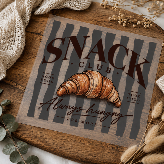 Bügelbild - Snack Club (grau)
