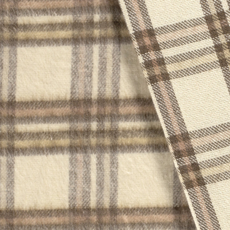 Jacqurd Stoff Karo Creme/Beige