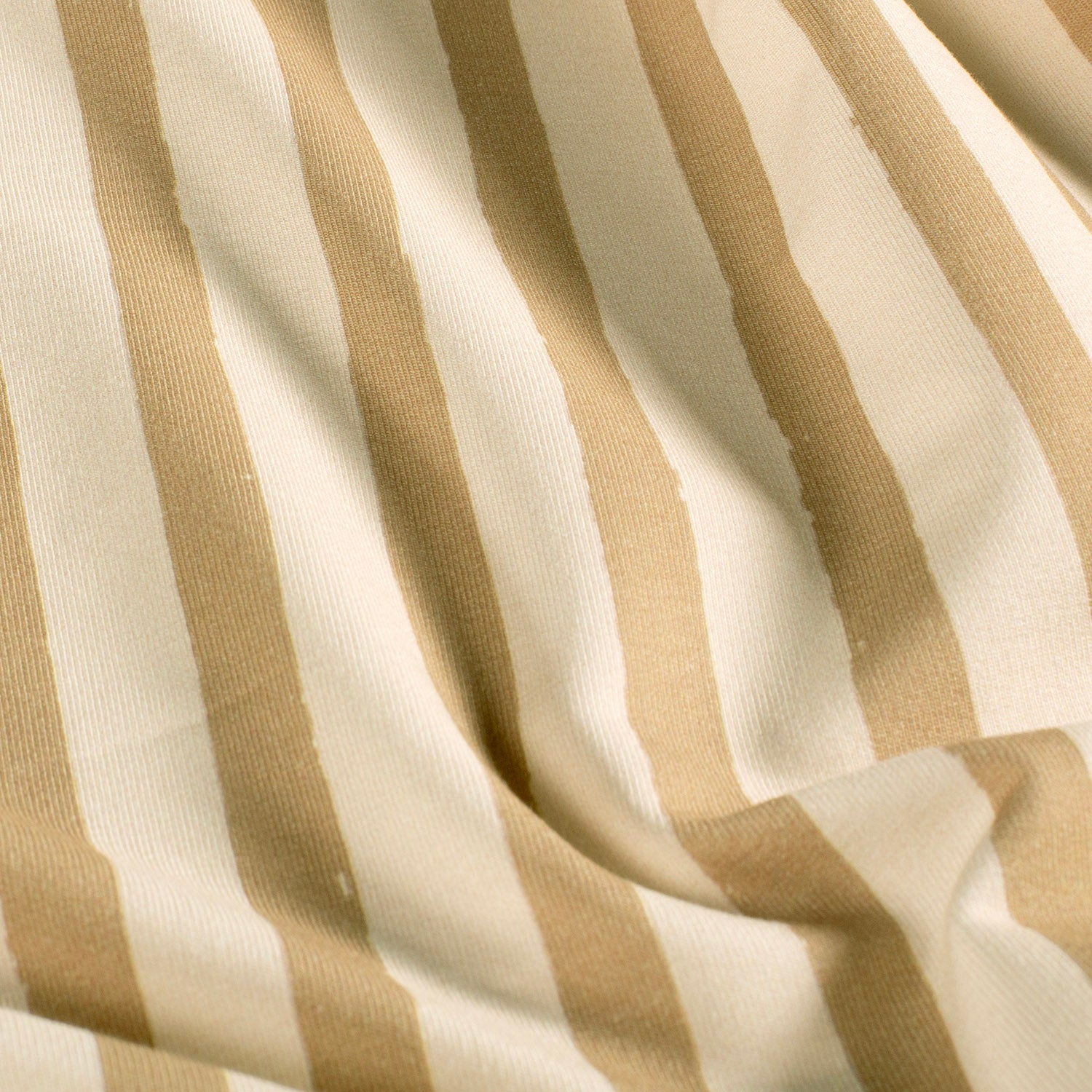 GOTS French Terry - Streifen Beige/ Lieferbar ab dem 15.05