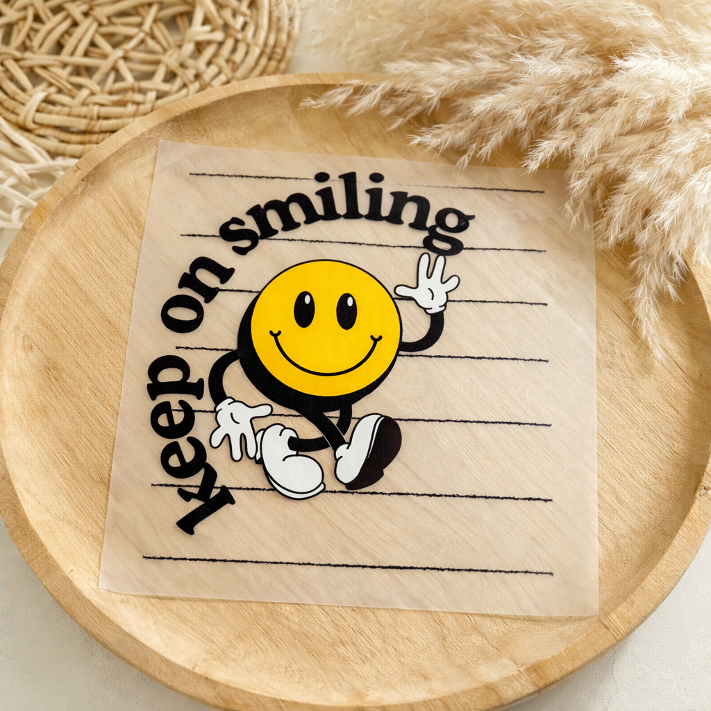 Bügelbild - keep on smiling