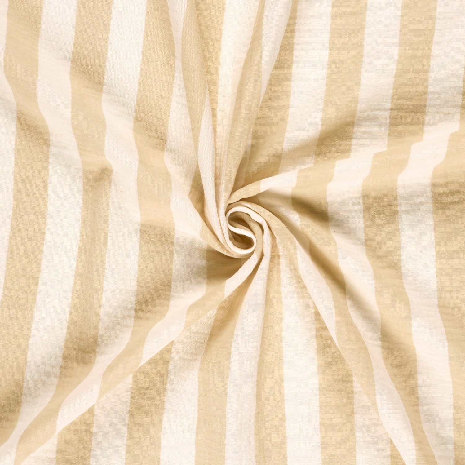 Musselin - Streifen beige
