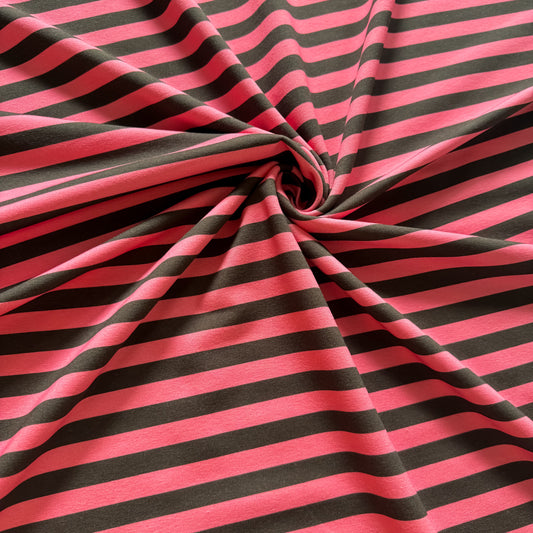 French Terry - coral/schwarz