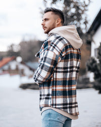 !Versand erst ab 8.12 möglich! Jacqurd Stoff Karo - Taupe Grau