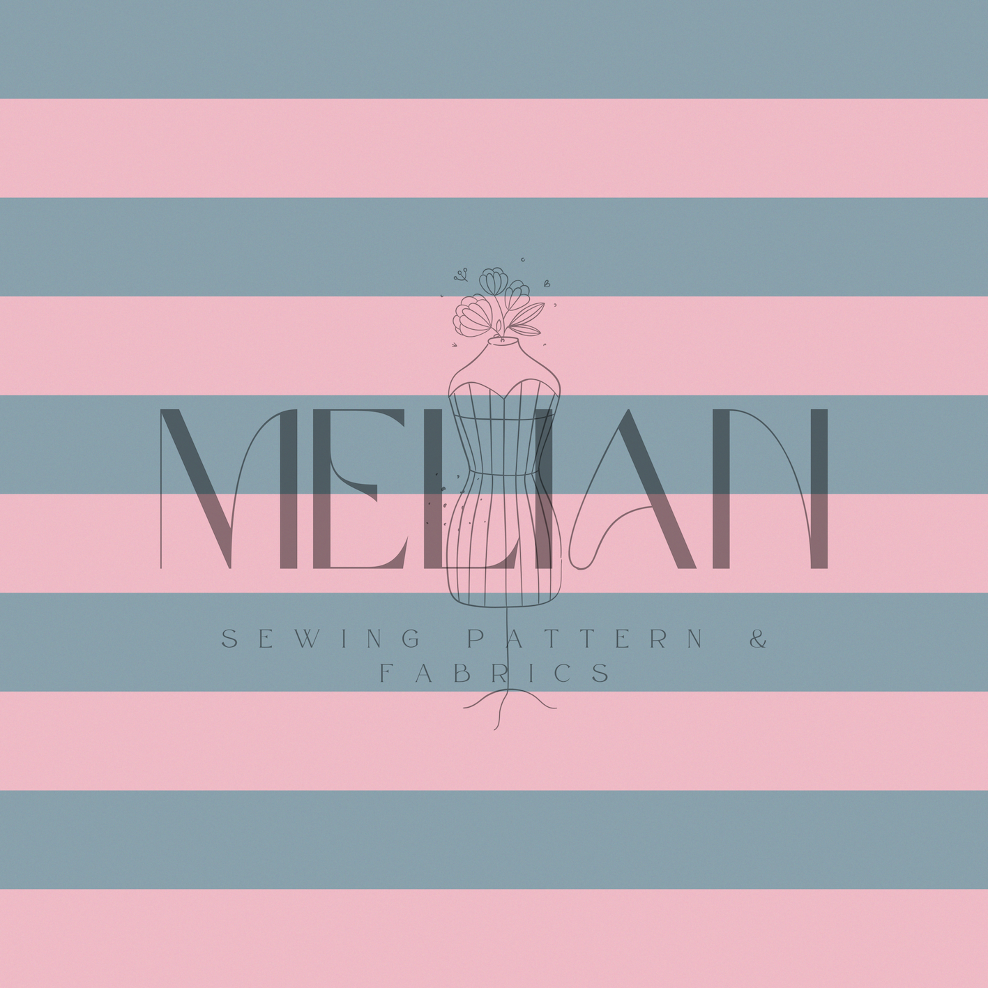 French Terry - Rauchblau/Rosa