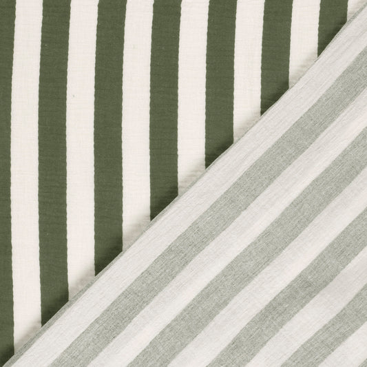 Musselin - Streifen Grün