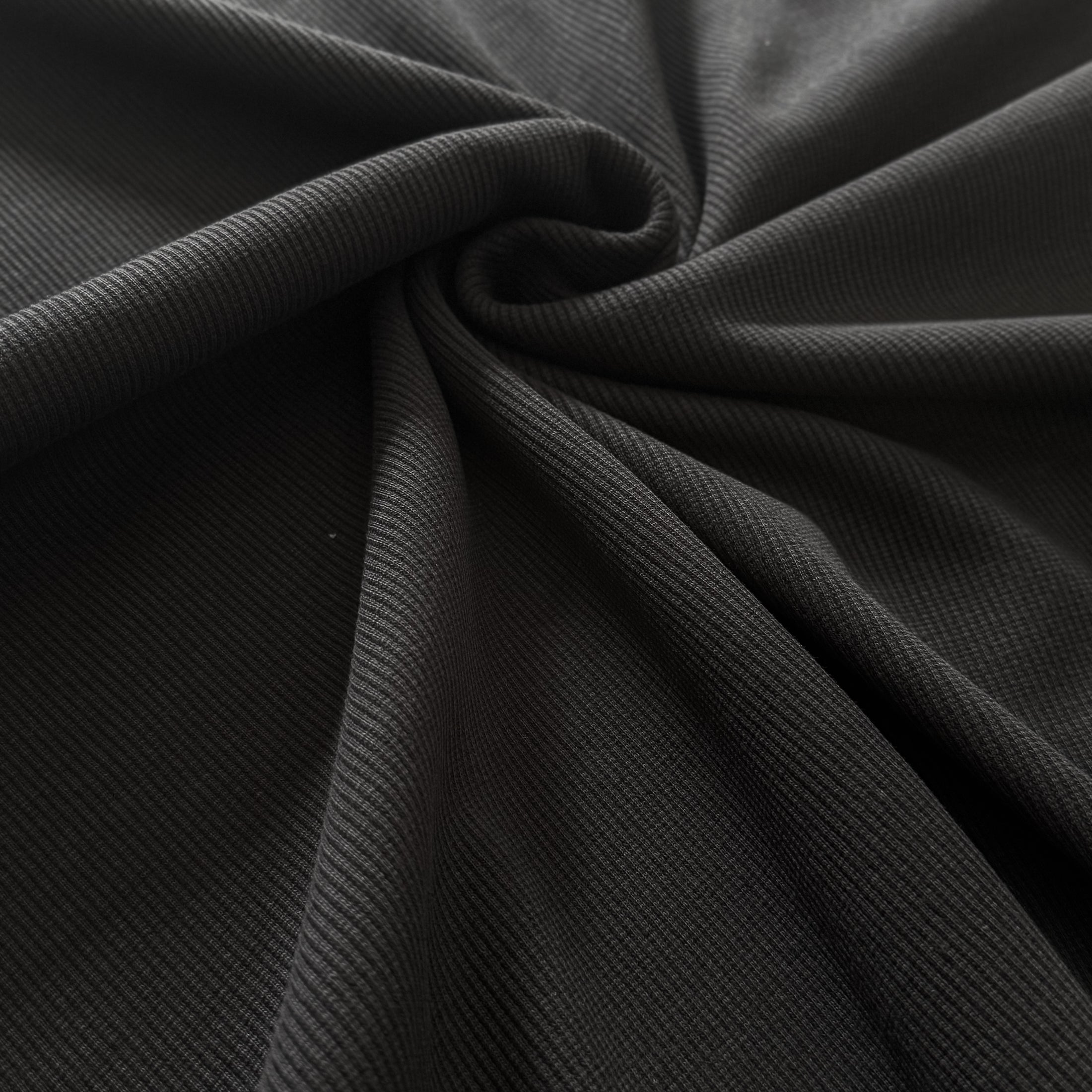Rib jersey Jersey - Schwarz