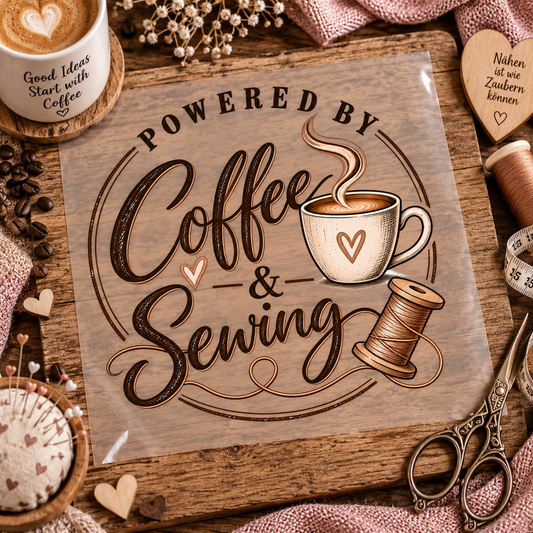 Bügelbild | powered by coffee | Textiltransfer