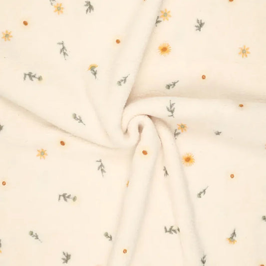 Teddystoff - Blümchen Stickerei // Lieferbar ab  1.02