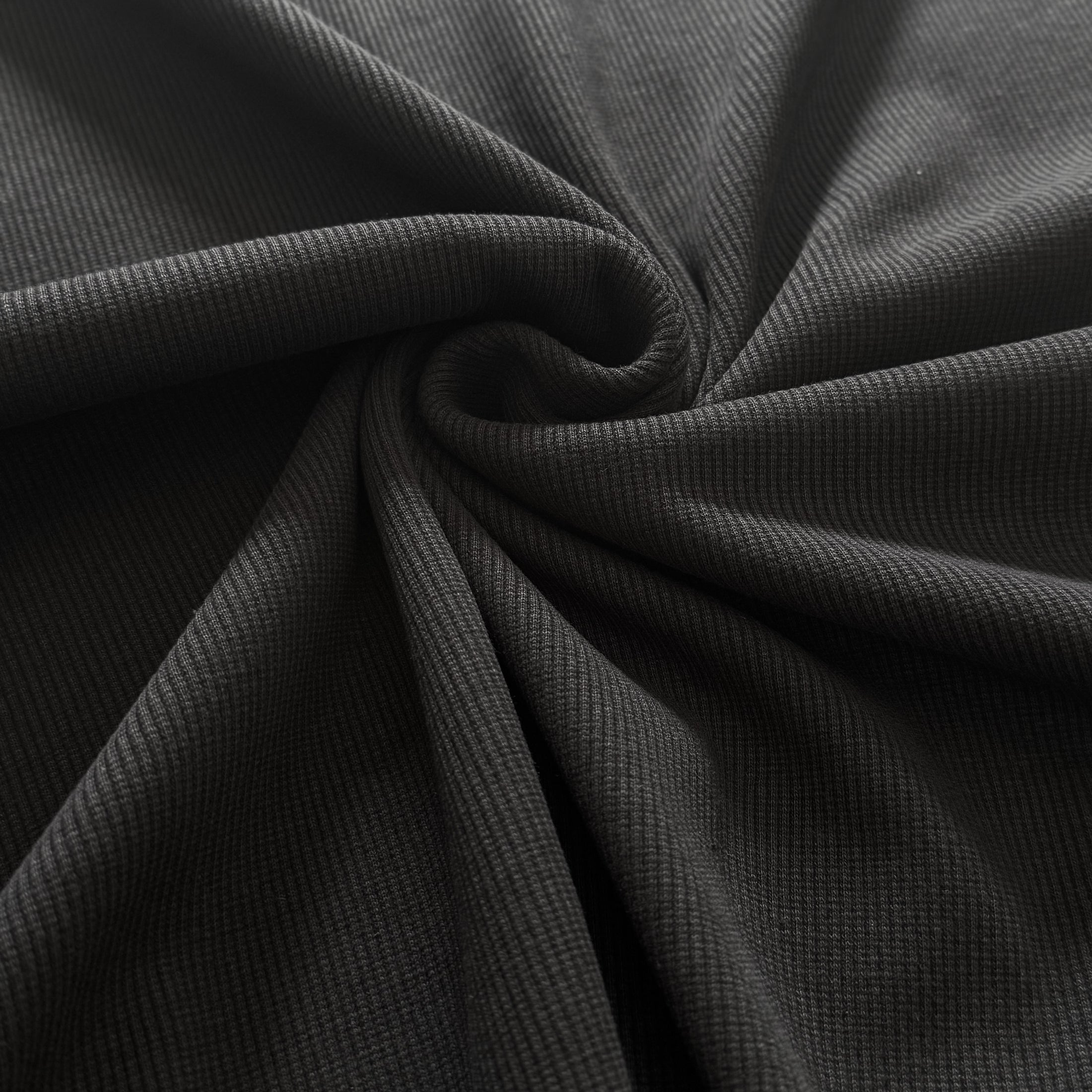 Rib jersey Jersey - Schwarz