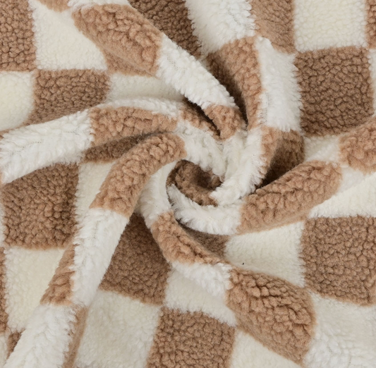 Teddy Stoff | Beige | Checkerboard