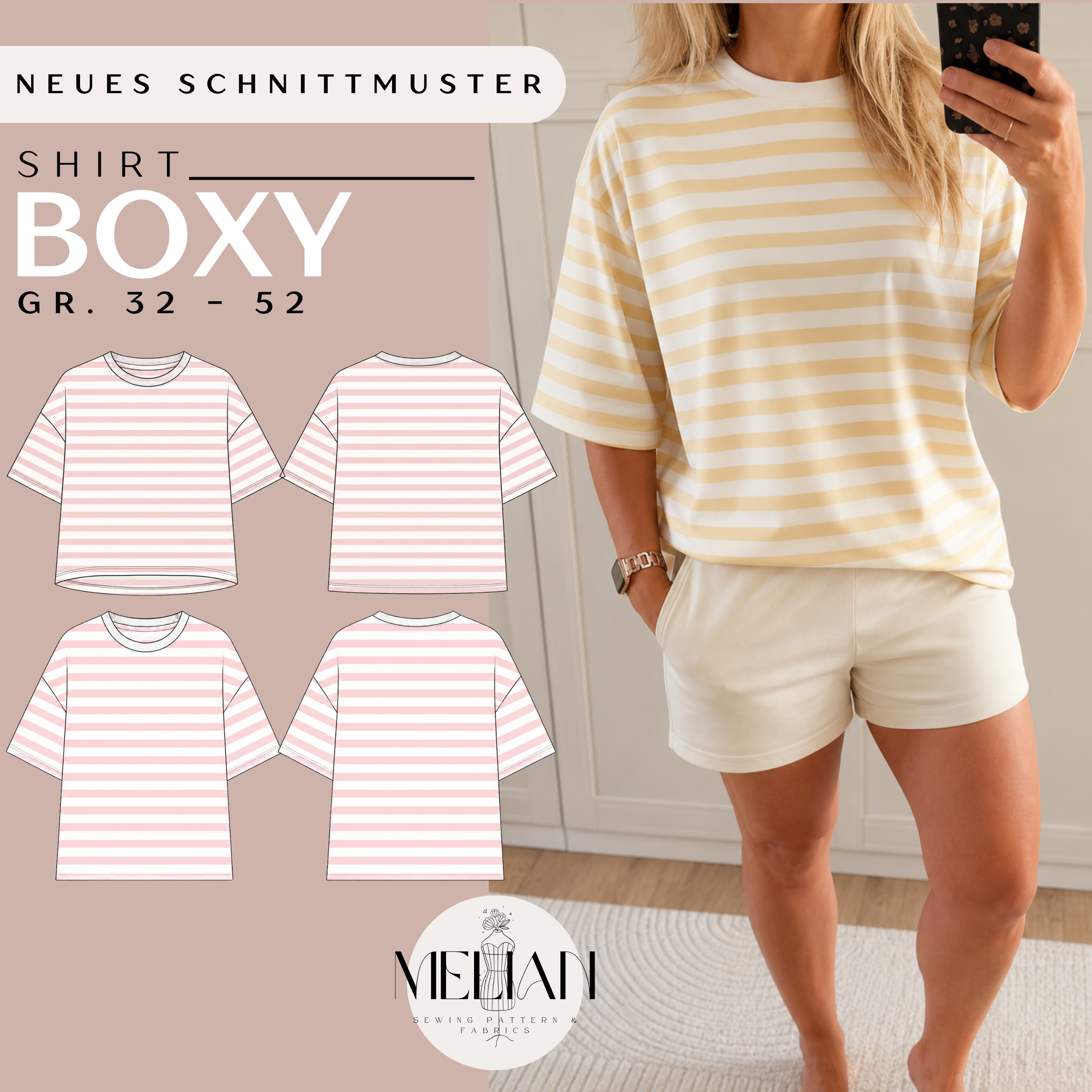 Boxy Shirt Gr. 32 - 52  inkl. Beamer Datei