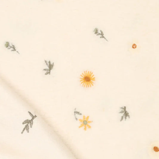 Teddystoff - Blümchen Stickerei // Lieferbar ab  1.02