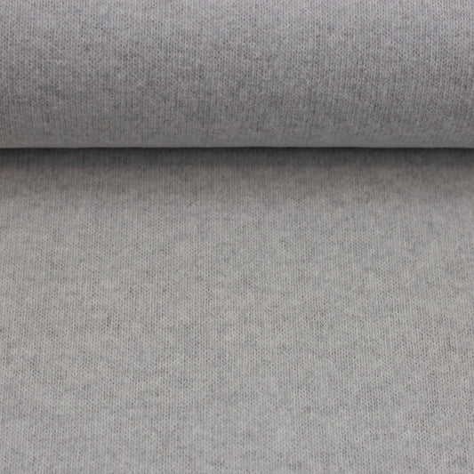Vorbestellung! Strickstoff angeraut dick - Hellgrau