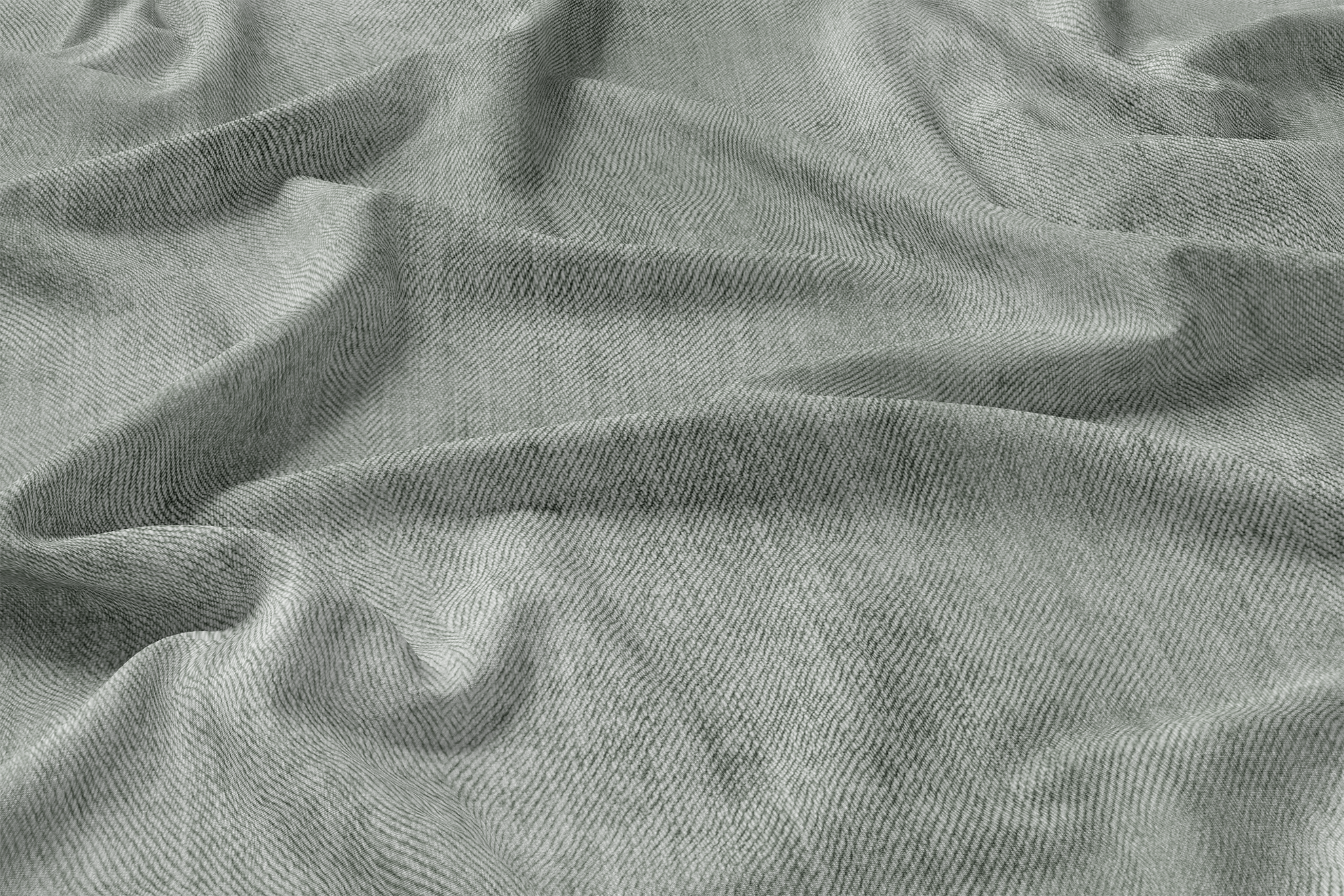 Bio French Terry - Denim washed green