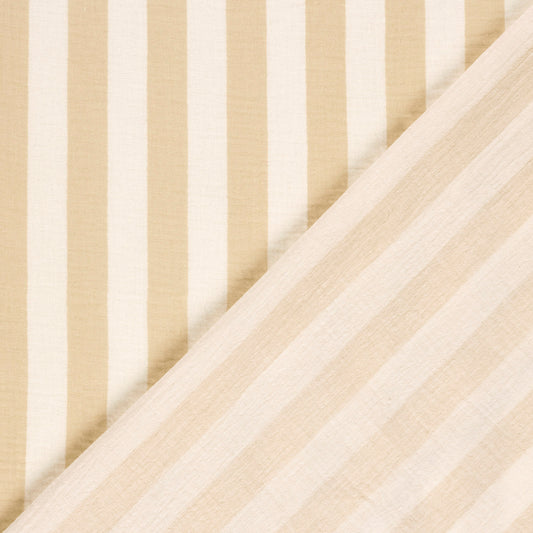 Musselin - Streifen beige