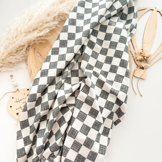 Bio French Terry - Checkerboard schwarz