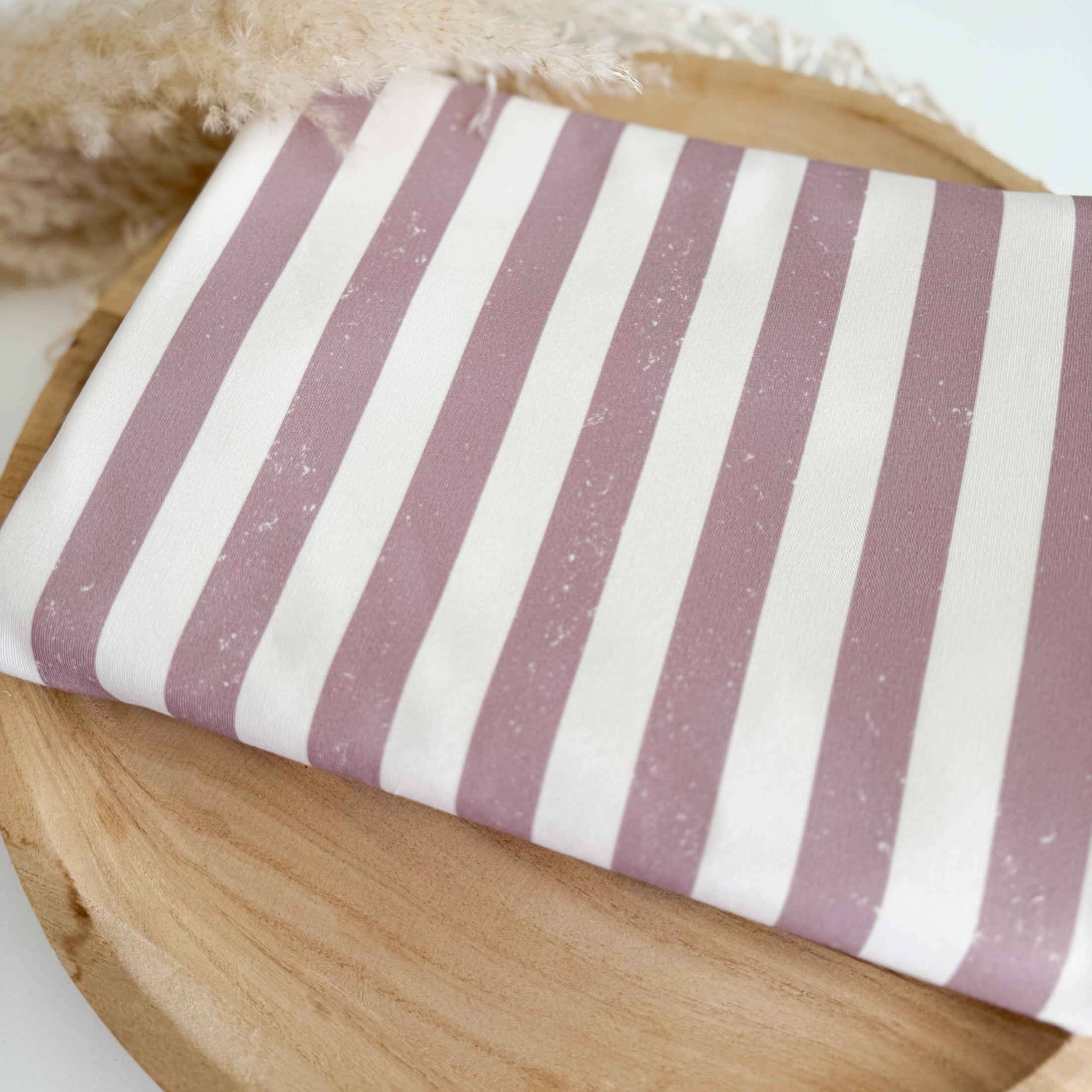 Bio French Terry - Streifen Rosa/Beige
