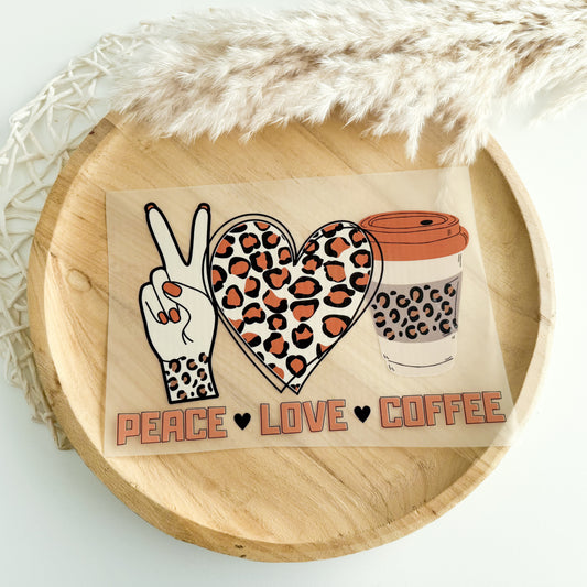 Bügelbild - Peace Love Coffee