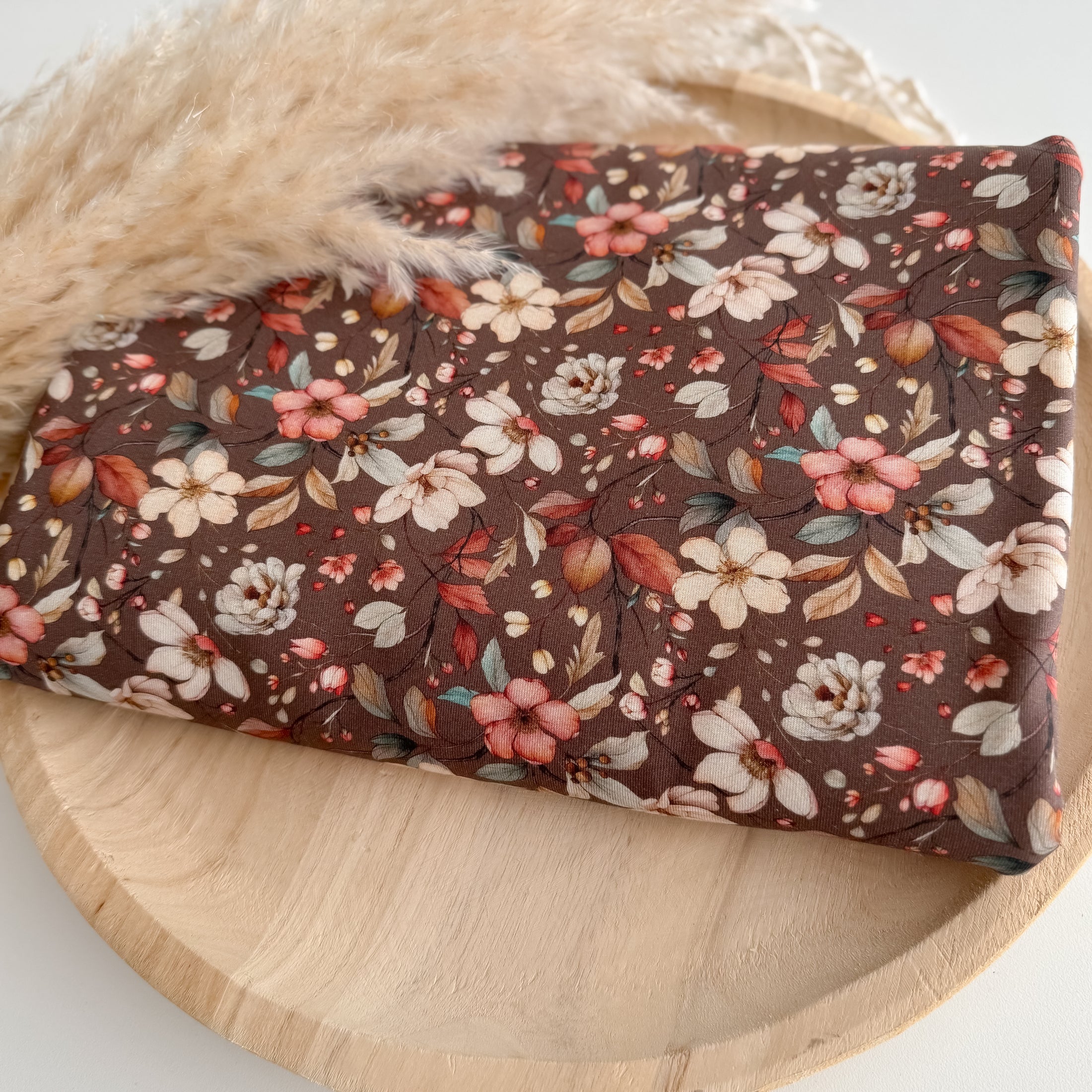 Bio Jersey - Flowers on brown