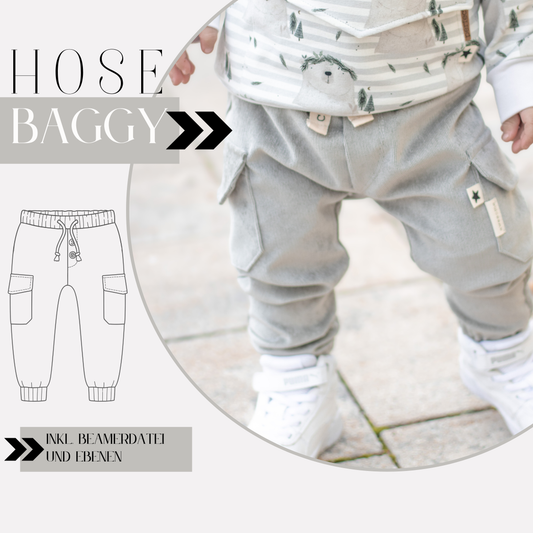 ebook Hose BAGGY Gr. 50-98 inkl. A4,A0 und Beamer Datei (mit Ebenen)