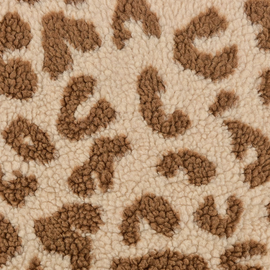 Teddy Stoff Leo | Beige | großes Muster
