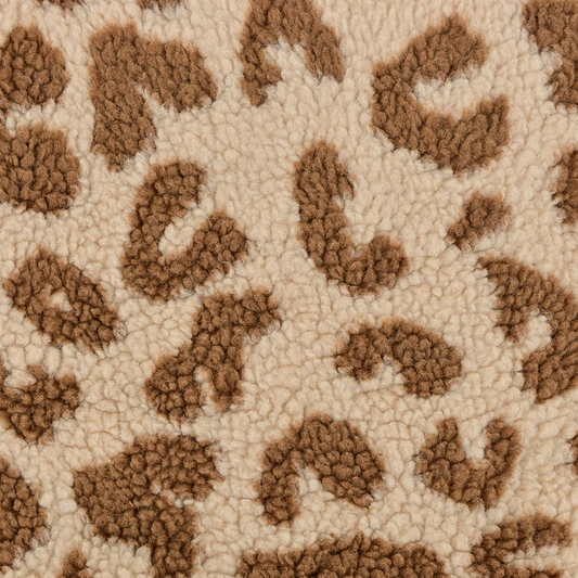 Teddy Stoff Leo | Beige | großes Muster