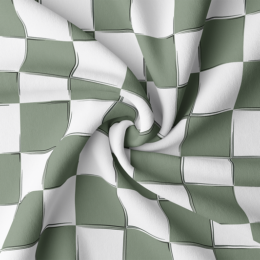 Vorbestellung - Bio French Terry - BIG Checkerboard Grün